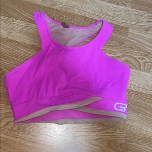 CycleBar x Free People Bright Fuchsia Cutout Sports Bra